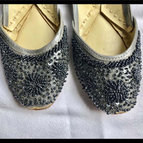 New-Hand beaded , leather Moroccan flats sz 7 - Picture 4 of 8